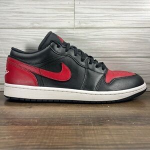 Air Jordan 1 Low Bred Men’s Black Red Shoes - Men’s Size 11.5